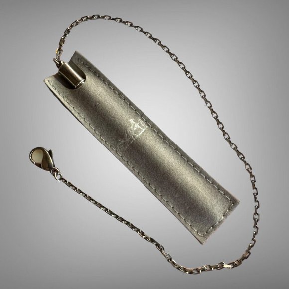 Hermes Sterling Silver Purse or Agenda Pencil 3 1/2" Chain 10 1/2" Lobster Lock - Picture 1 of 10